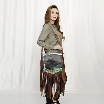 American Darling Clear Bag Hand Tooled Genuine Leather Women Bag Western Handbag Purse